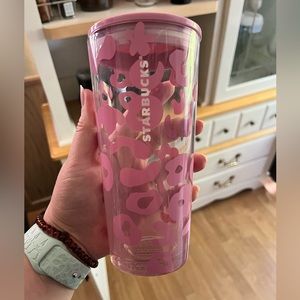 Glass leopard print Starbucks cup